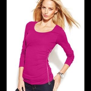 Faux Wrap Zip Top Sz PM